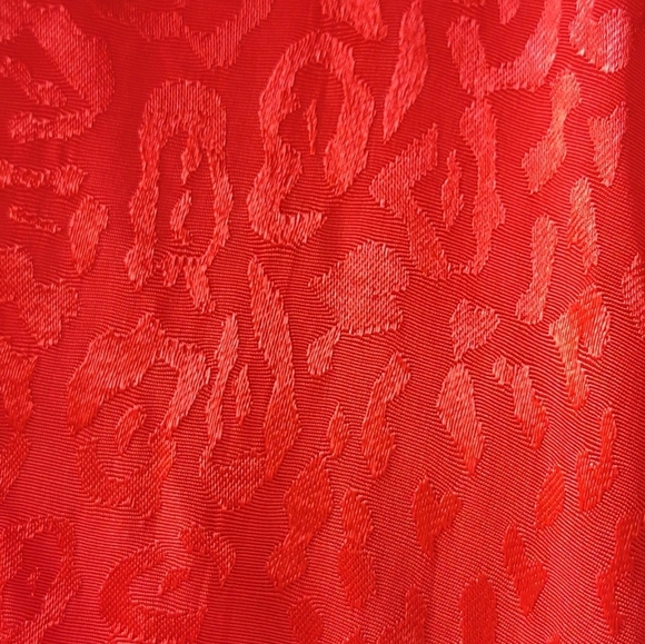 NWT Eloquii Womens Red Animal Print Plus Satin Puff Wrap Midi Dress Size 18 - Picture 8 of 10